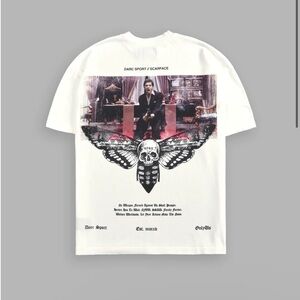 Darc Sport x Scarface “Say Hello” White Tee Premium oversized
